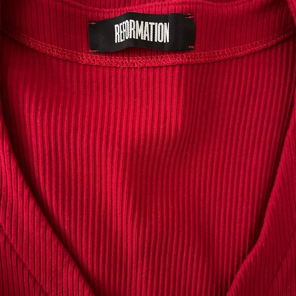 Reformation Vibrant Red Ribbed Top - Picture 2 of 4